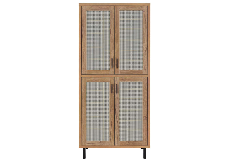 950440 Teller 80-inch 4-door Tall Shoe Storage Cabinet Natural Oak