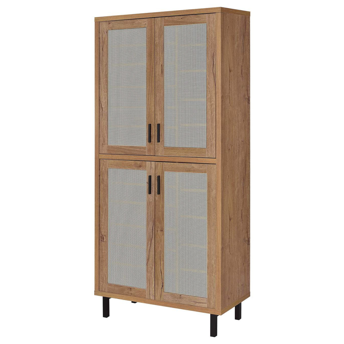 950440 Teller 80-inch 4-door Tall Shoe Storage Cabinet Natural Oak