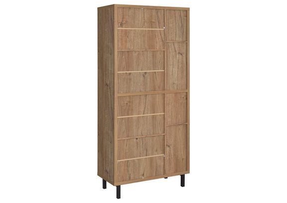 950440 Teller 80-inch 4-door Tall Shoe Storage Cabinet Natural Oak
