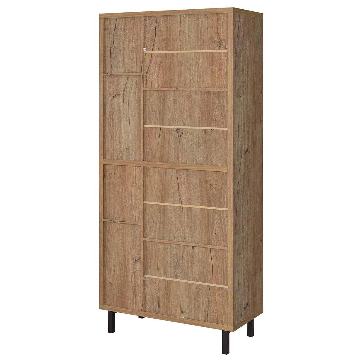 950440 Teller 80-inch 4-door Tall Shoe Storage Cabinet Natural Oak