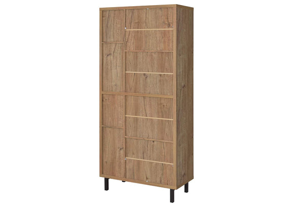 950440 Teller 80-inch 4-door Tall Shoe Storage Cabinet Natural Oak
