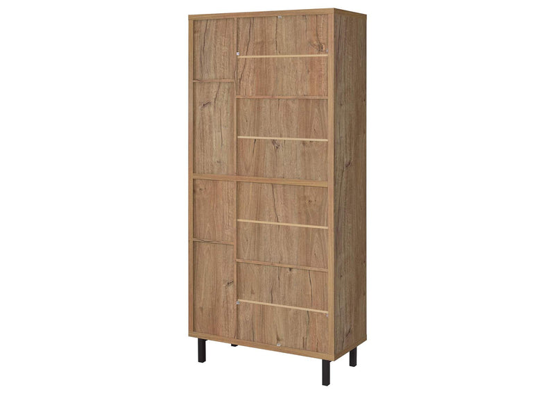 950440 Teller 80-inch 4-door Tall Shoe Storage Cabinet Natural Oak