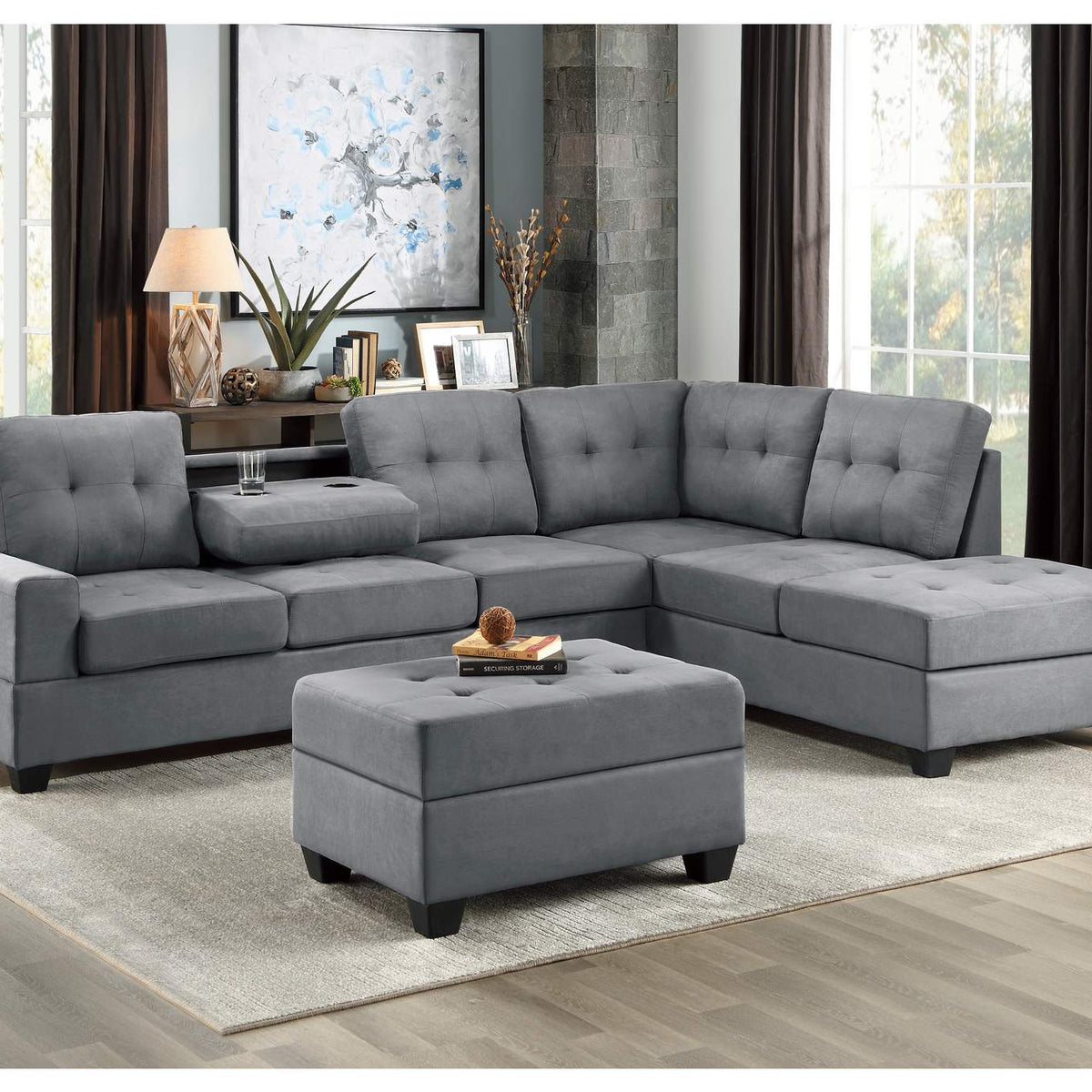 9507DGY-4 Maston Storage Ottoman
