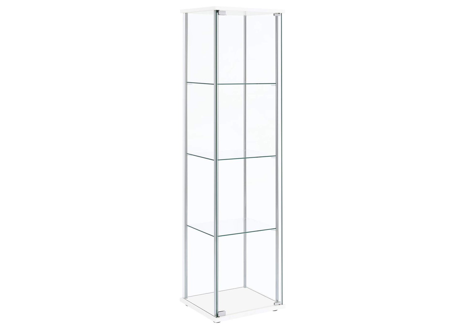 Bellatrix 3-shelf Clear Glass Curio Cabinet White