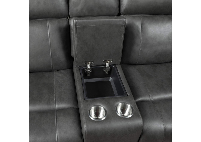 9515DGY-2 Double Reclining Love Seat with Center Console