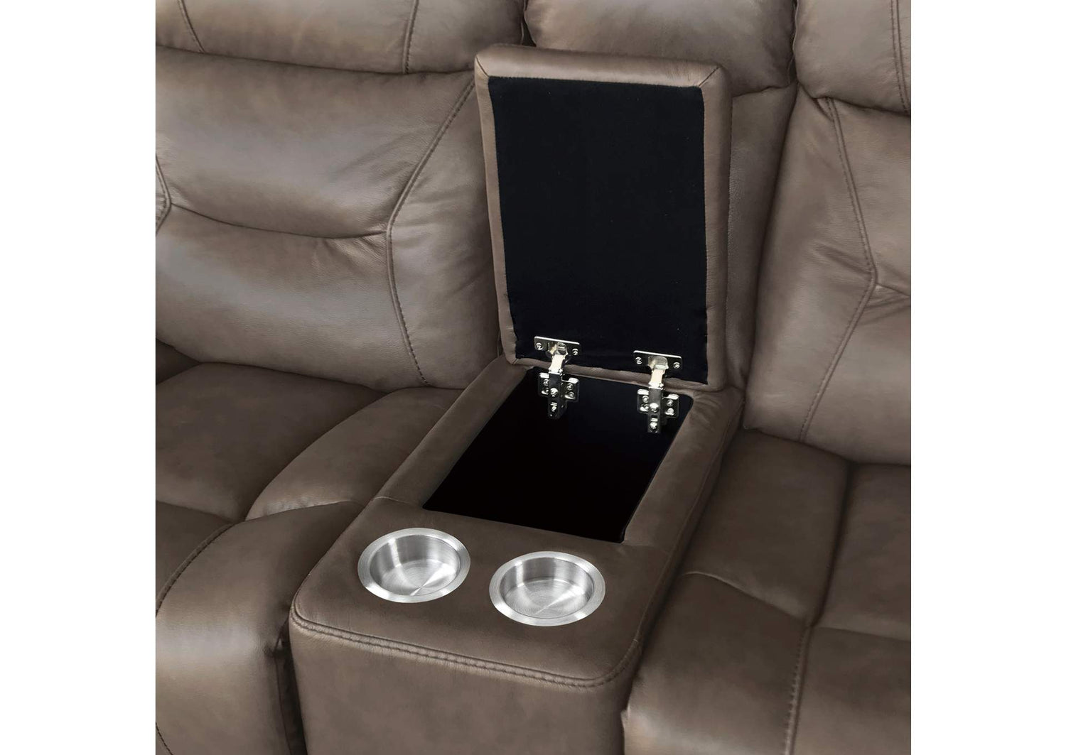 9528BRG-2PWH Kennett Power Double Reclining Love Seat with Center Console, Power Headrests and USB Ports