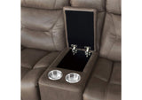 9528BRG-2PWH Kennett Power Double Reclining Love Seat with Center Console, Power Headrests and USB Ports