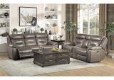 9528BRG-2PWH Kennett Power Double Reclining Love Seat with Center Console, Power Headrests and USB Ports