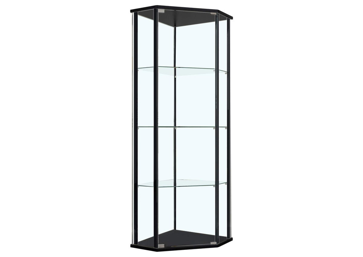 Zenobia 3-shelf Curio Cabinet Display Case Black