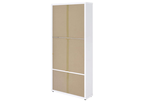 953477 Hawthorne 4-shelf Glass Door Tall Cabinet with Drawers White