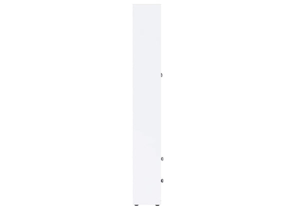 953477 Hawthorne 4-shelf Glass Door Tall Cabinet with Drawers White