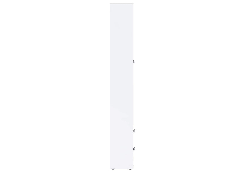 953477 Hawthorne 4-shelf Glass Door Tall Cabinet with Drawers White