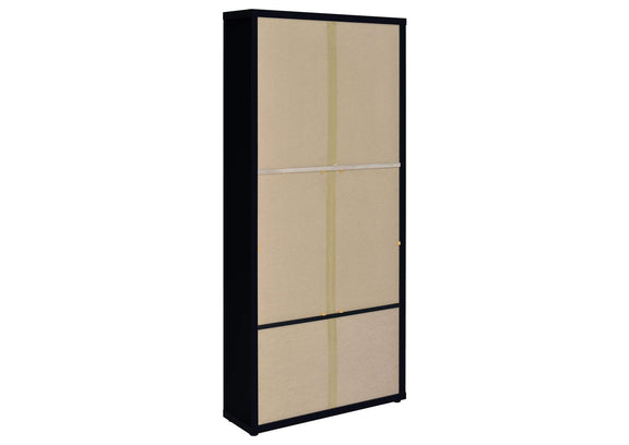 953478 Hawthorne 4-shelf Glass Door Cabinet with Drawers Black