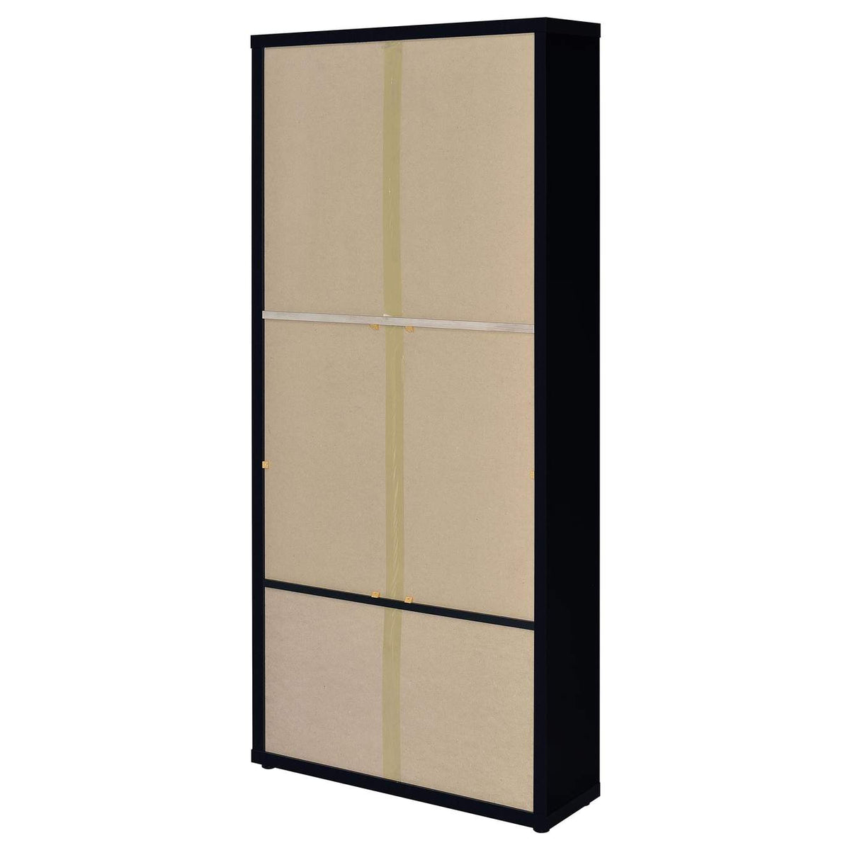 953478 Hawthorne 4-shelf Glass Door Cabinet with Drawers Black