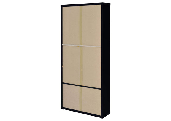 953478 Hawthorne 4-shelf Glass Door Cabinet with Drawers Black
