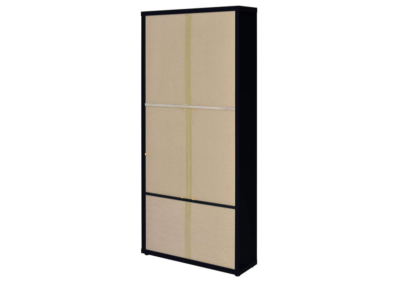 953478 Hawthorne 4-shelf Glass Door Cabinet with Drawers Black