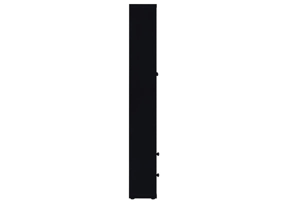 953478 Hawthorne 4-shelf Glass Door Cabinet with Drawers Black