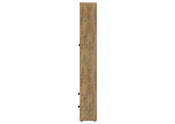 953479 Hawthorne 4-shelf Glass Door Tall Cabinet with Drawers Mango