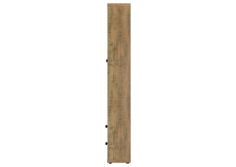 953479 Hawthorne 4-shelf Glass Door Tall Cabinet with Drawers Mango