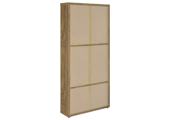 953479 Hawthorne 4-shelf Glass Door Tall Cabinet with Drawers Mango