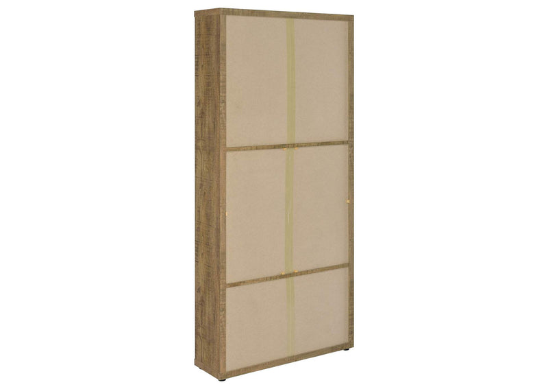 953479 Hawthorne 4-shelf Glass Door Tall Cabinet with Drawers Mango