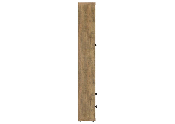 953479 Hawthorne 4-shelf Glass Door Tall Cabinet with Drawers Mango