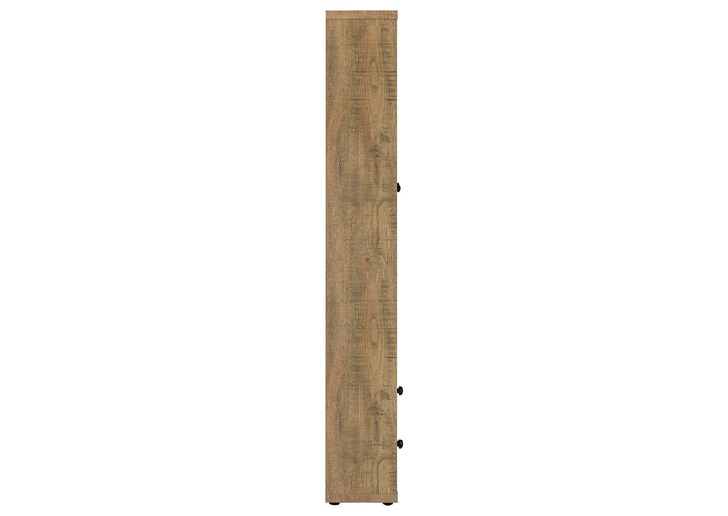 953479 Hawthorne 4-shelf Glass Door Tall Cabinet with Drawers Mango