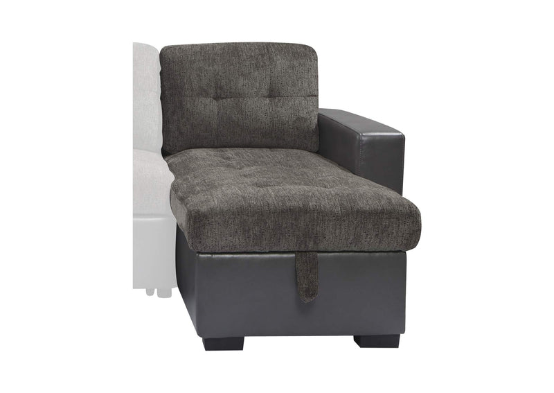 9540GY-VC Reversible Chaise with Hidden Storage