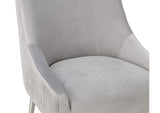 TOV-D6400 Beatrix Pleated Light Grey Velvet Bar Stool