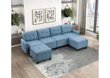 9557BUE-C1A Chair with One Arm and Storage