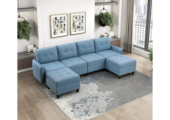 9557BUE-C1A Chair with One Arm and Storage