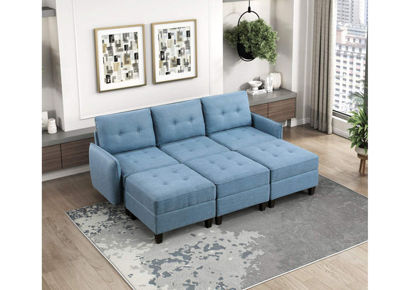 9557BUE-C1A Chair with One Arm and Storage