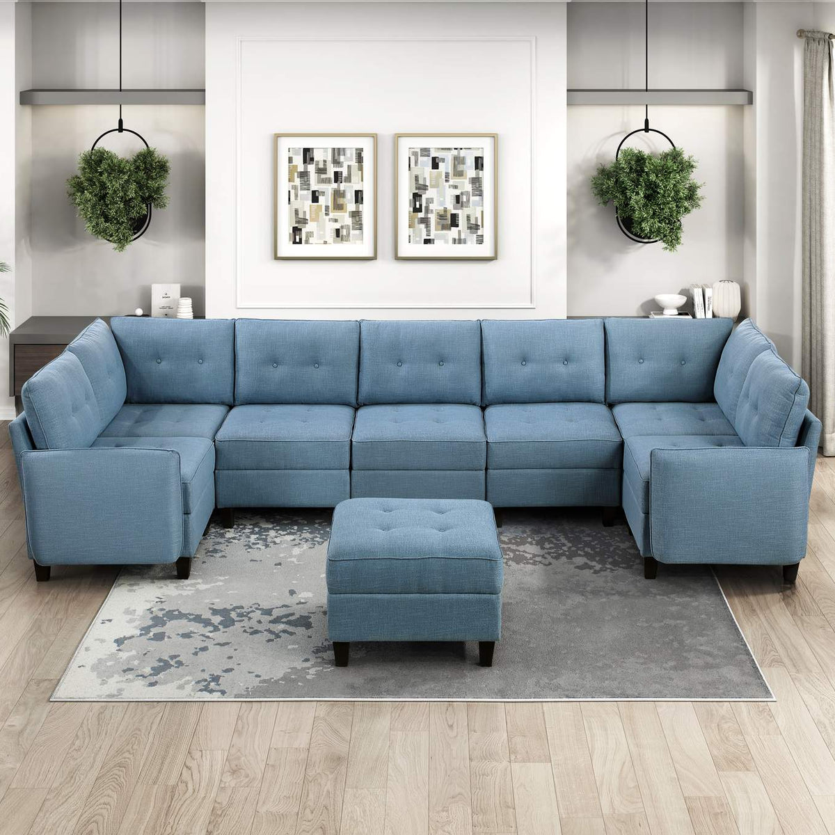 9557BUE-4 Ottoman with Storage