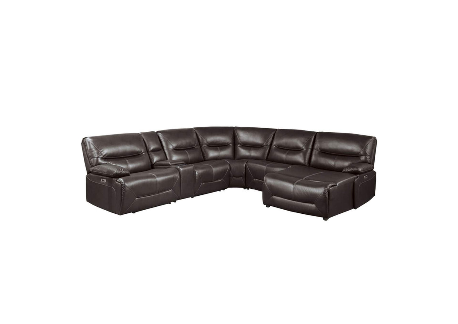9579BRWKIT6LRRCPW Dyersburg 6-Piece Power Reclining Sectional with Right Chaise
