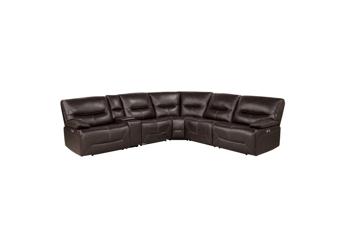9579BRWKIT6LRRRPW Dyersburg 6-Piece Power Reclining Sectional