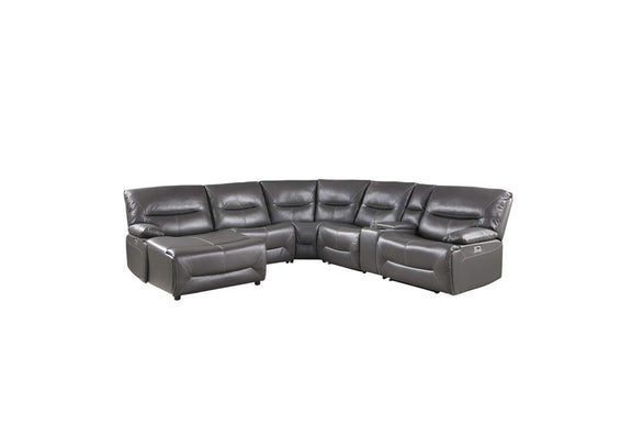 9579GRYKIT6LCRRPW Dyersburg 6-Piece Power Reclining Sectional with Left Chaise