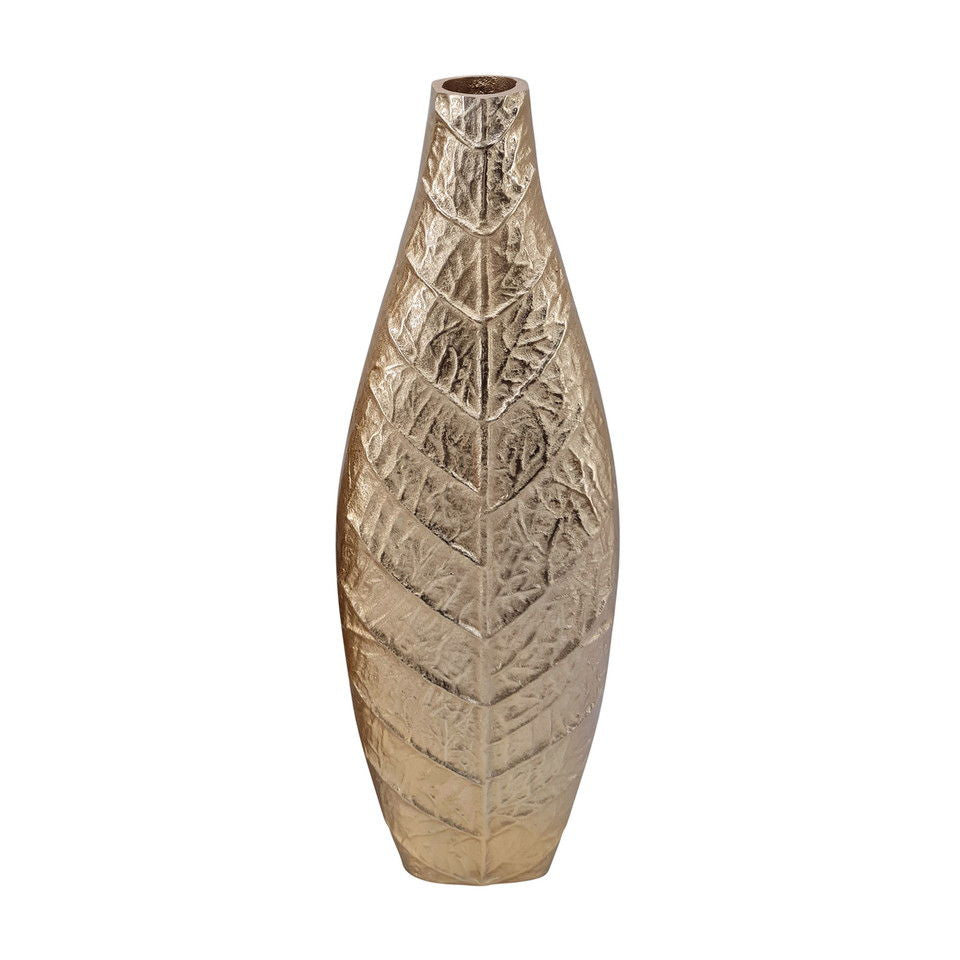 Craighton Small Metal Leaf Vase - Gold