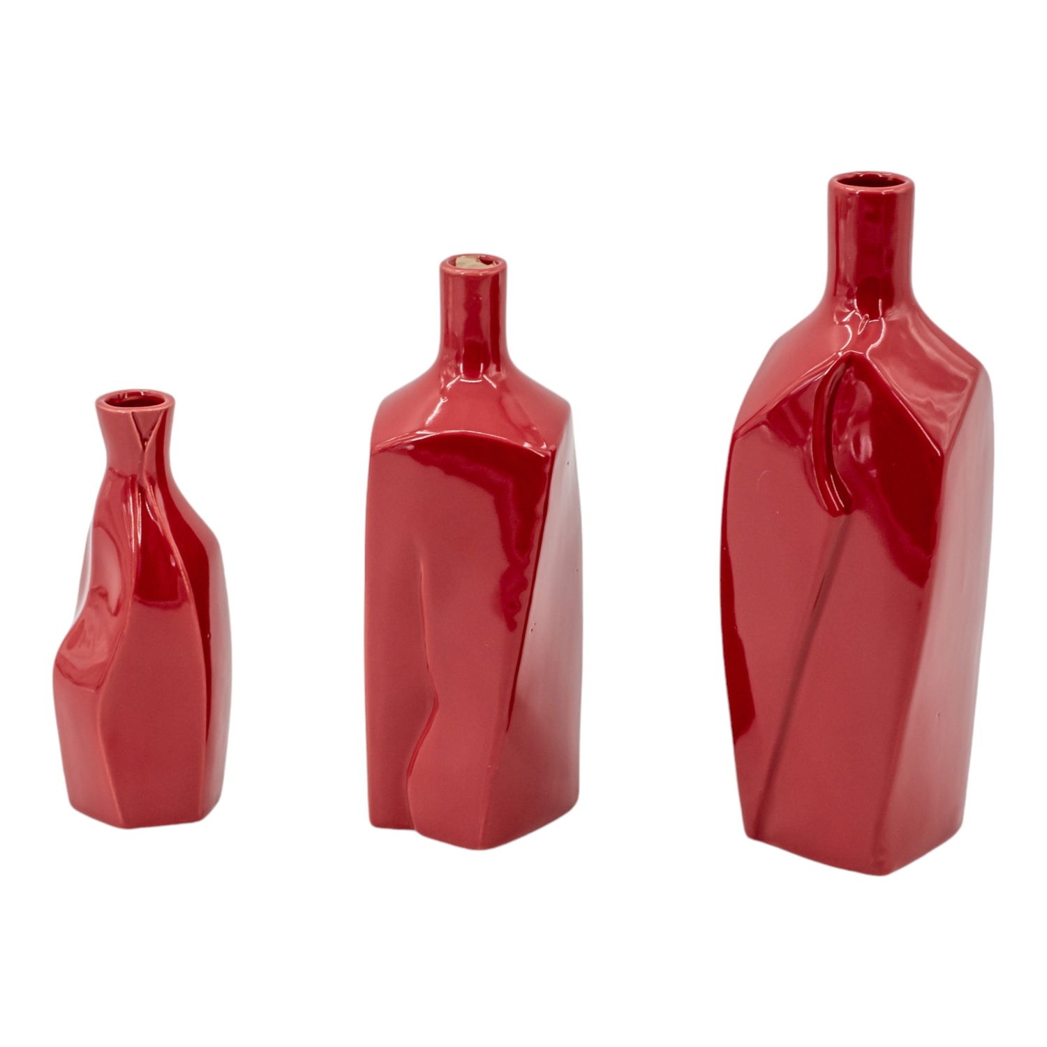 7" / 9" / 10" Varena Vases (Set of 3) - Red