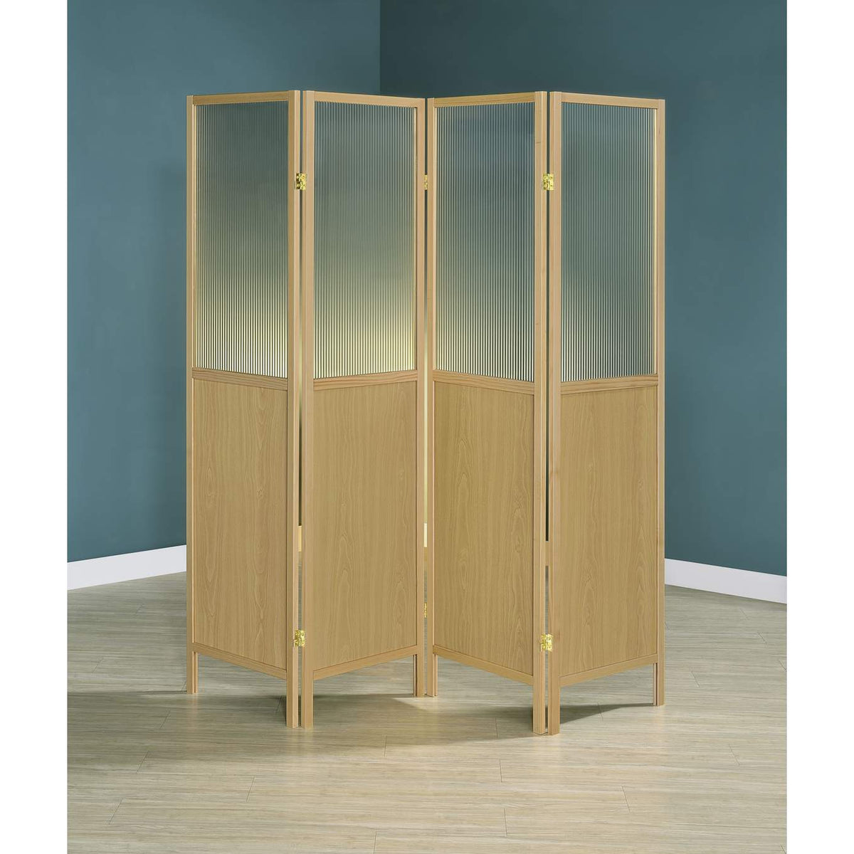 960121 Mattison 4-Panel Room Divider Folding Shoji Screen Natural