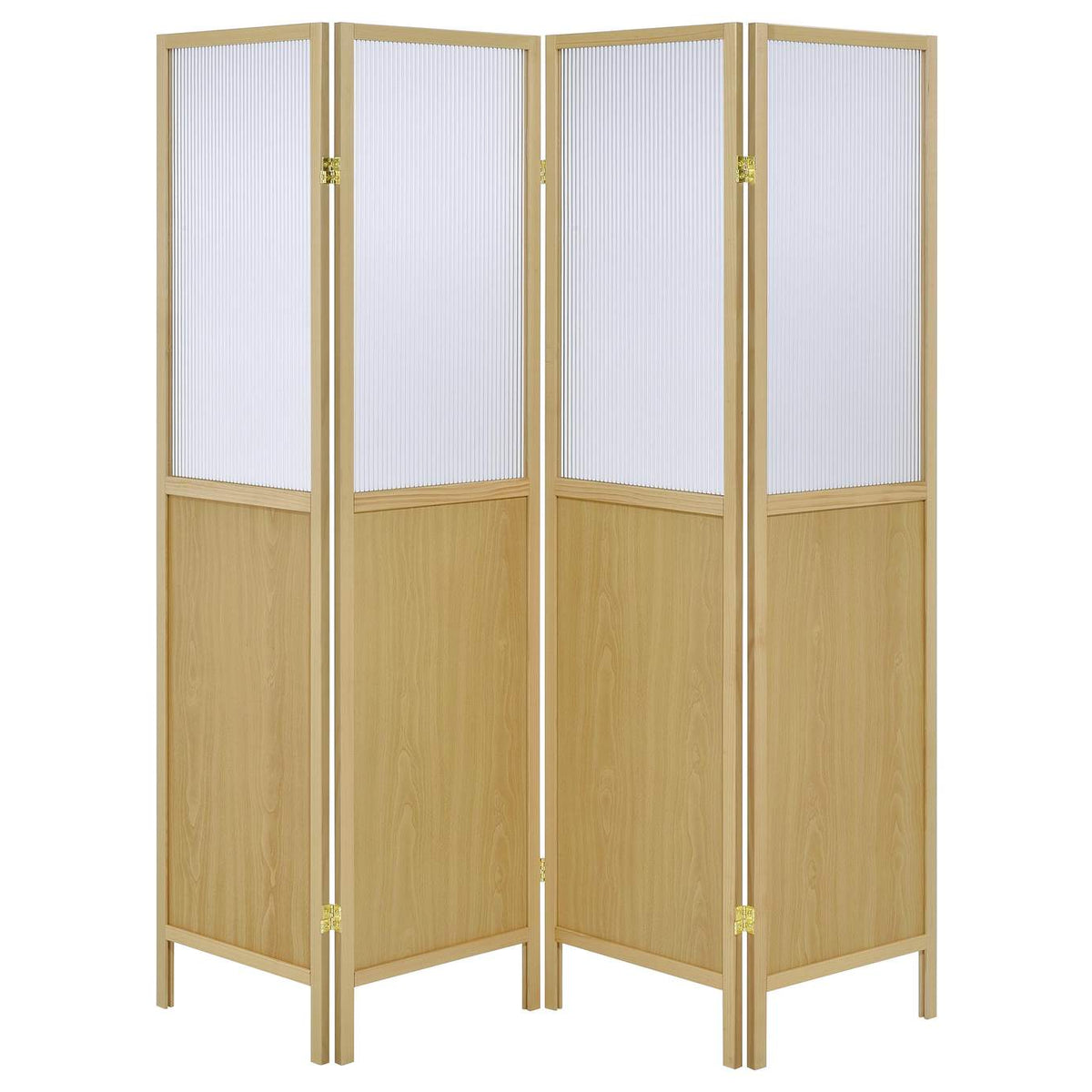 960121 Mattison 4-Panel Room Divider Folding Shoji Screen Natural