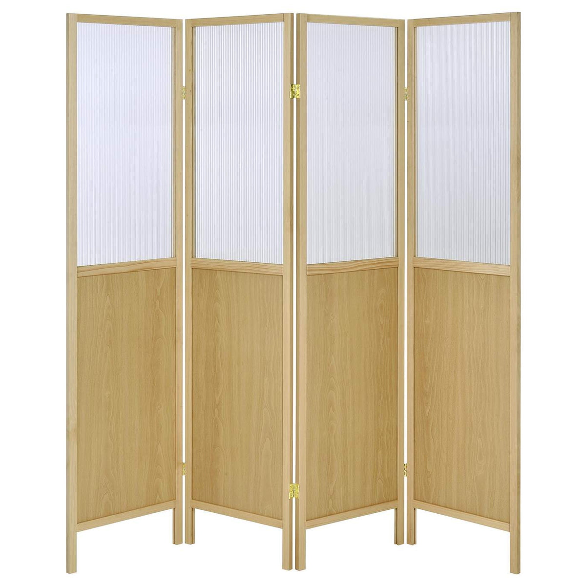 960121 Mattison 4-Panel Room Divider Folding Shoji Screen Natural