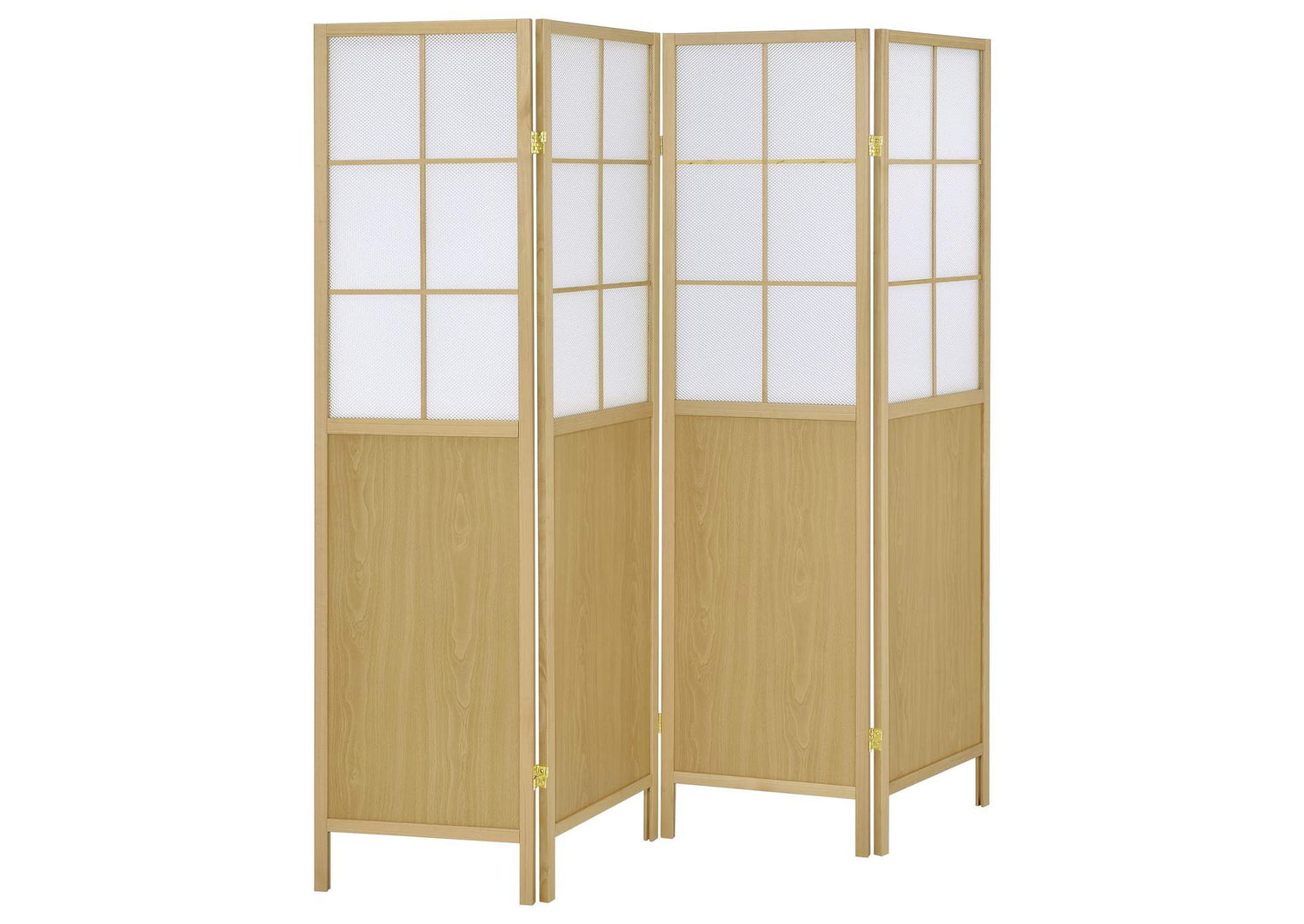960123 Edwards 4-Panel Room Divider Folding Shoji Screen Natural