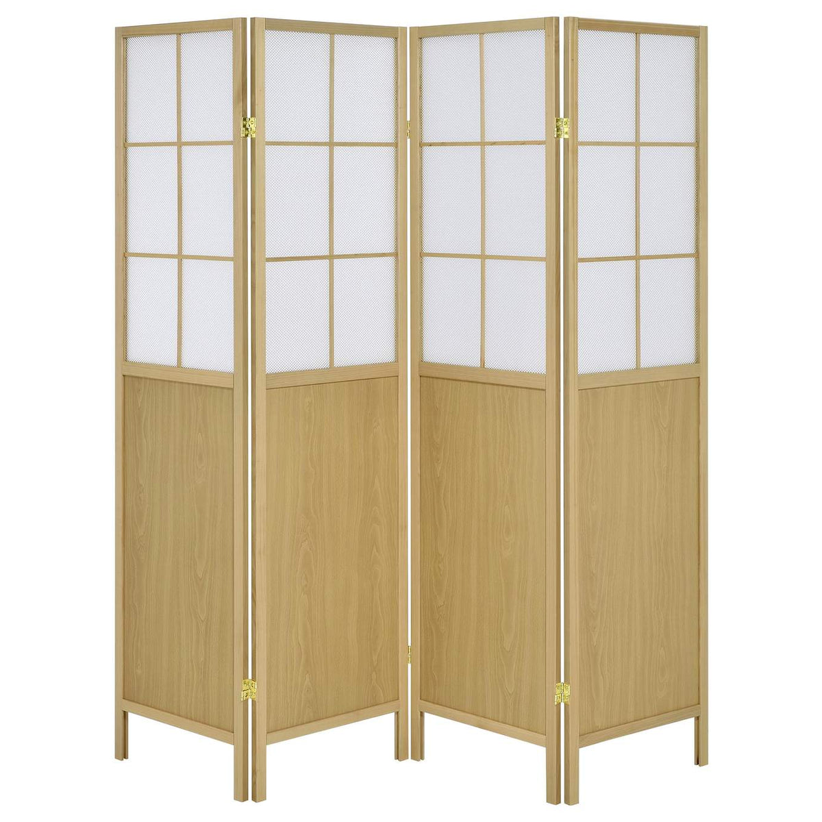 960123 Edwards 4-Panel Room Divider Folding Shoji Screen Natural