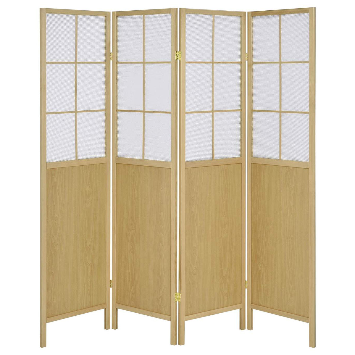 960123 Edwards 4-Panel Room Divider Folding Shoji Screen Natural