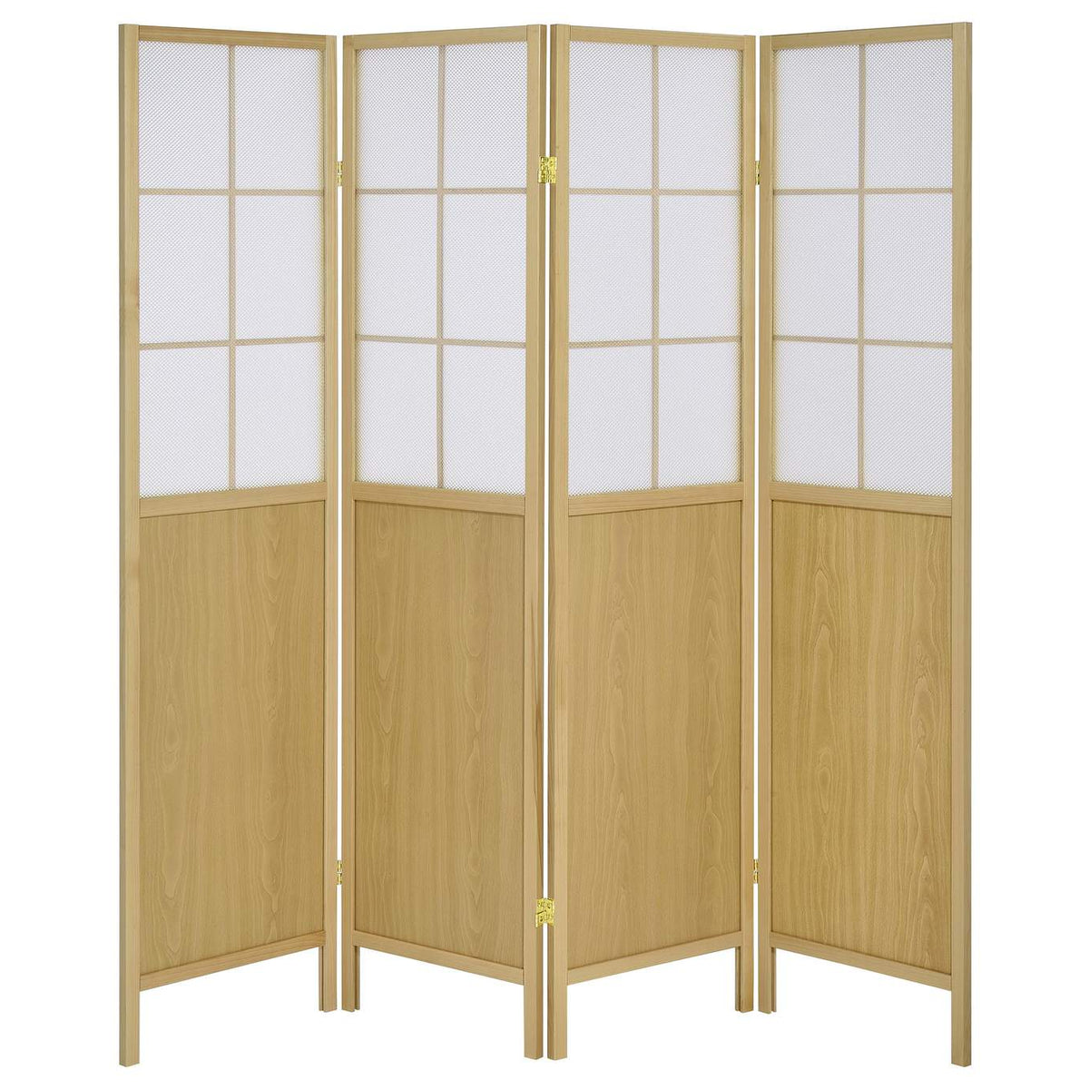 960123 Edwards 4-Panel Room Divider Folding Shoji Screen Natural