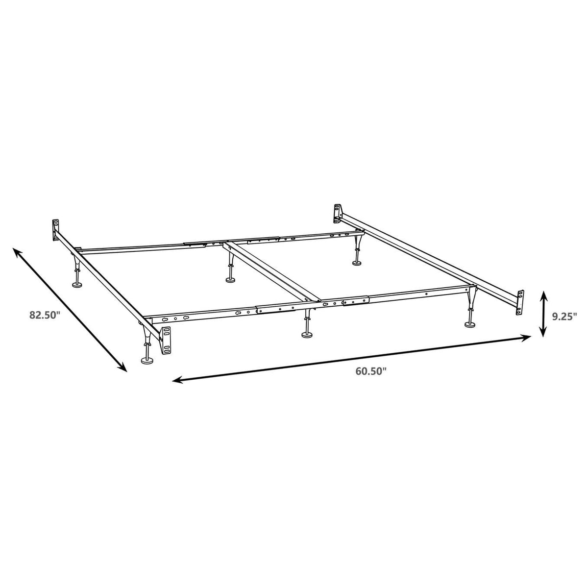 9602QK Esme Queen or E King Bed Frame Black (Headboard & Footboard)