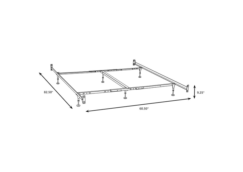 9602QK Esme Queen or E King Bed Frame Black (Headboard & Footboard)
