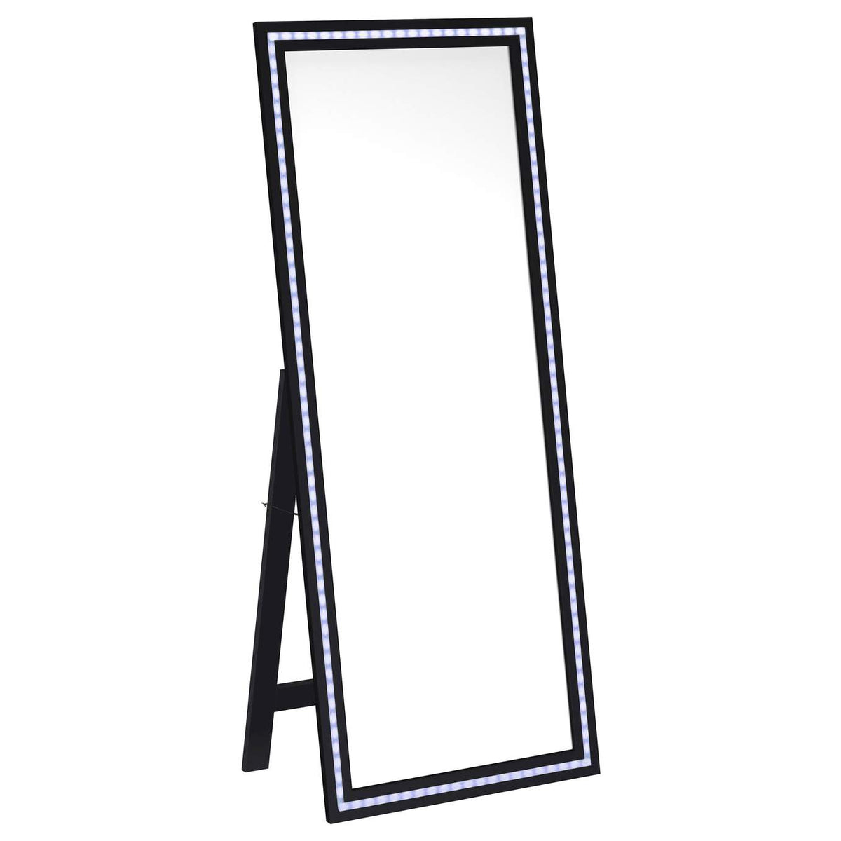 960962 Windrose 28 x 67 Inch Tempered LED Standing Mirror Black