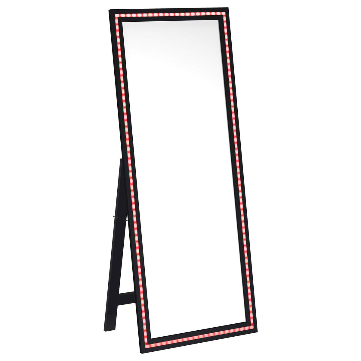 960962 Windrose 28 x 67 Inch Tempered LED Standing Mirror Black