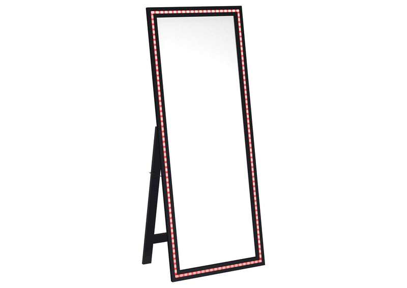 960962 Windrose 28 x 67 Inch Tempered LED Standing Mirror Black
